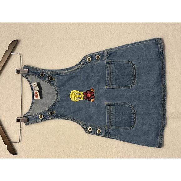 Other - VTG 90s Tweety Bird Denim Dress Embroidered Y2K Looney Tunes Kids Size 5